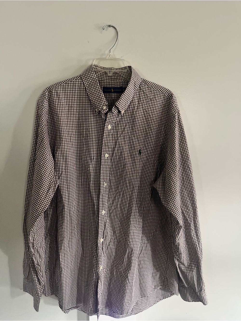 Ralph Lauren Check Button-Down Shirt in Brown and White